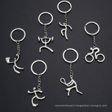 Wholesale Creative Sports Design Metal Keychain Cycling Running Weightlifting Soccer Promotional Gift